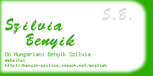 szilvia benyik business card